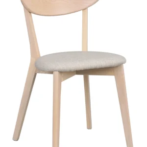 Ami stol vitpigmenterad ek/grå-beige tyg 2-pack