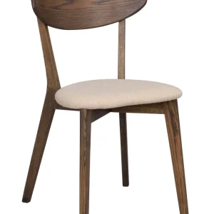 Ami stol brun ek/beige tyg 2-pack