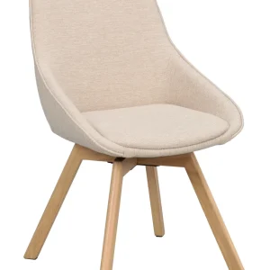 Alison stol ljusbeige tyg/ekben snurr 2-pack