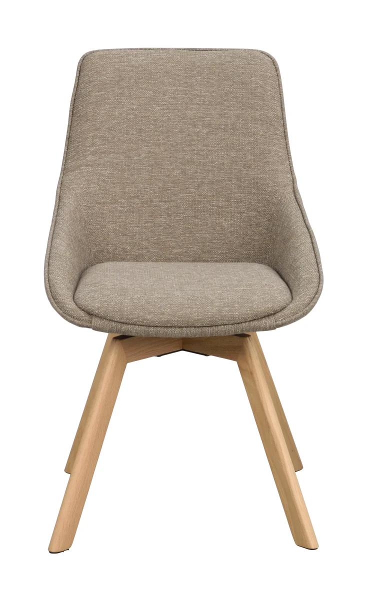 Alison stol mörkbeige tyg/ekben snurr 2-pack - Bild 3