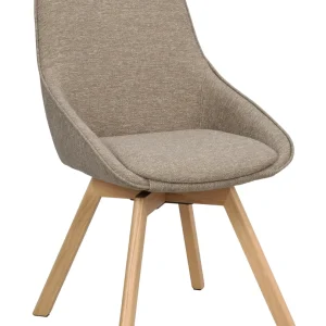 Alison stol mörkbeige tyg/ekben snurr 2-pack