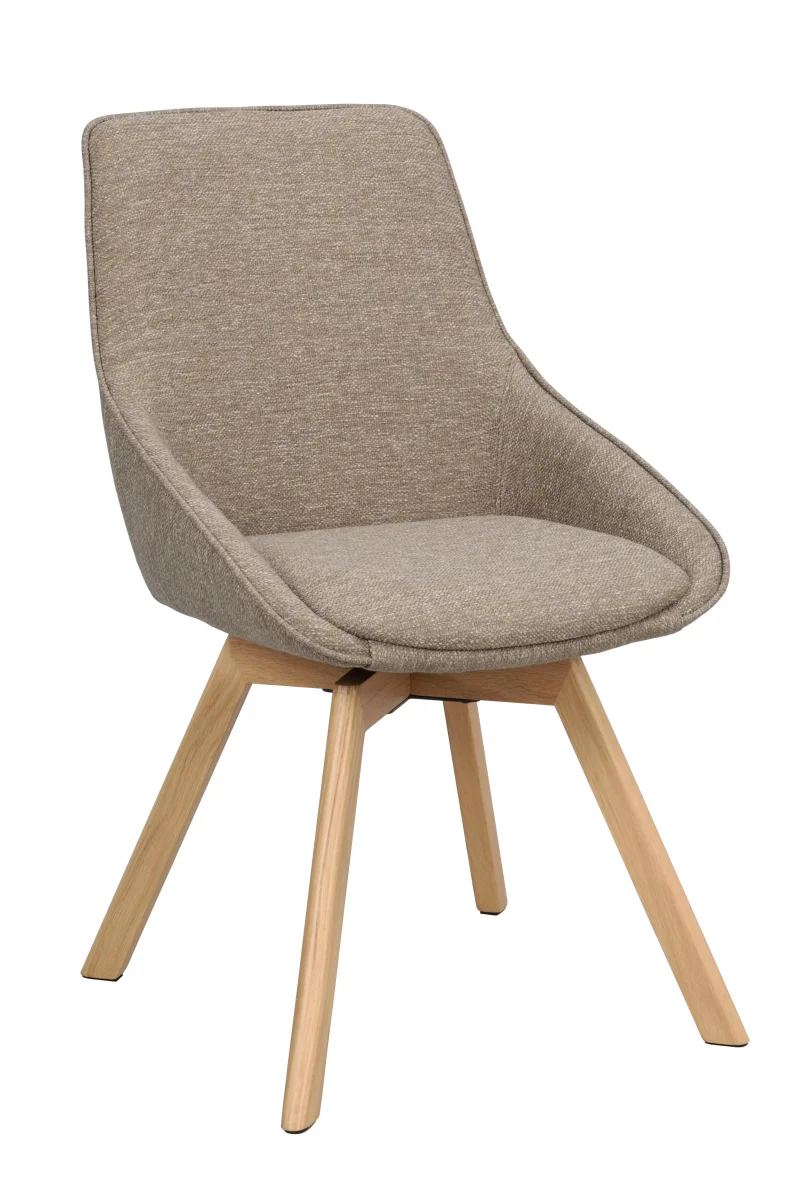 Alison stol mörkbeige tyg/ekben snurr 2-pack - Bild 2