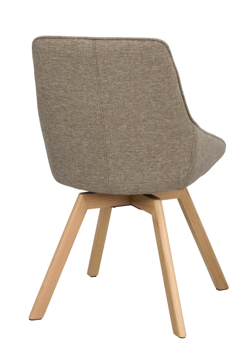 Alison stol mörkbeige tyg/ekben snurr 2-pack - Bild 5
