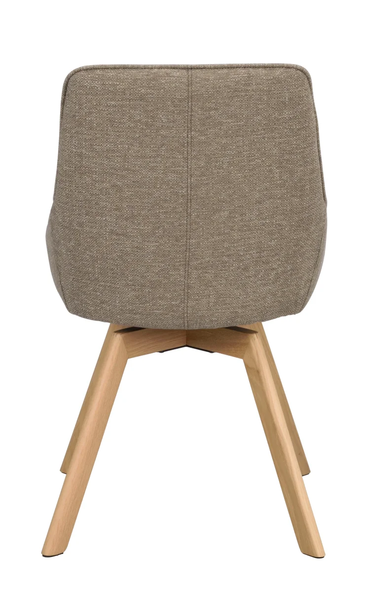 Alison stol mörkbeige tyg/ekben snurr 2-pack - Bild 6