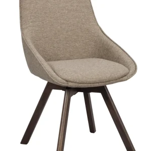 Alison stol mörkbeige tyg/bruna ekben snurr 2-pack