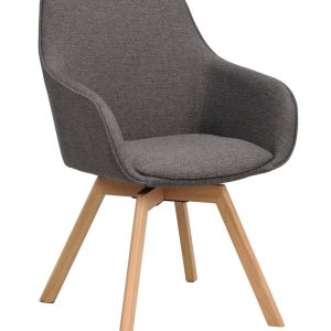 Alison karmstol grått tyg/ekben snurr 2-pack