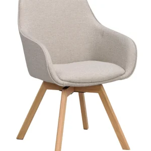 Alison karmstol beige tyg/ekben snurr 2-pack