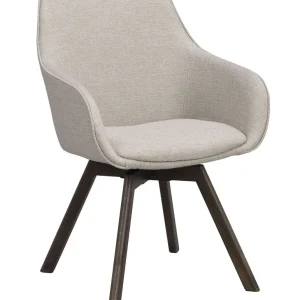 Alison karmstol beige tyg/bruna ekben snurr 2-pack