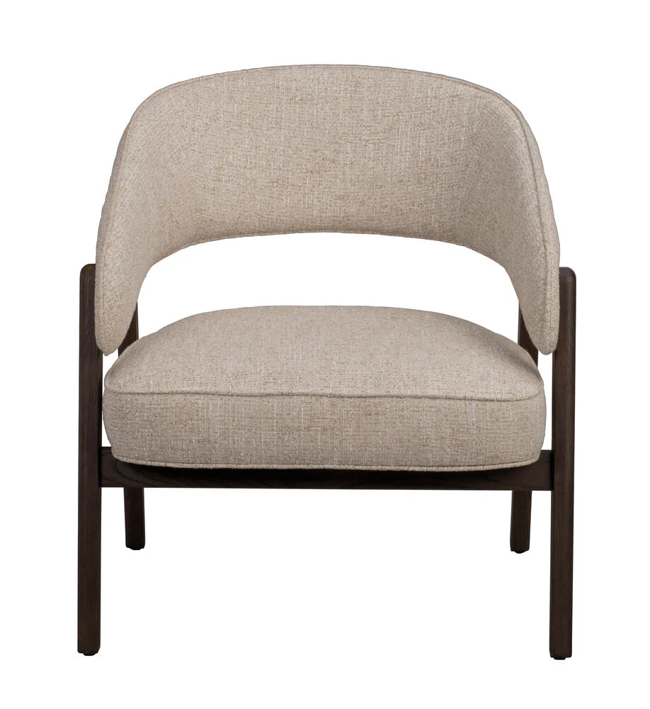 Barnaby loungestol ljusbeige tyg/brun ek - Bild 7