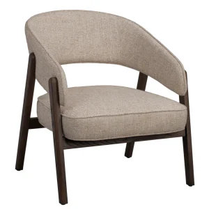 Barnaby loungestol ljusbeige tyg/brun ek