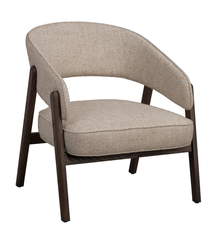Barnaby loungestol ljusbeige tyg/brun ek - Bild 2