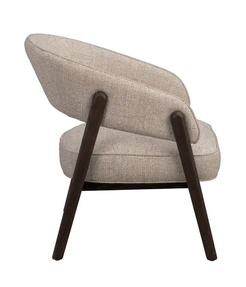 Barnaby loungestol ljusbeige tyg/brun ek - Bild 8