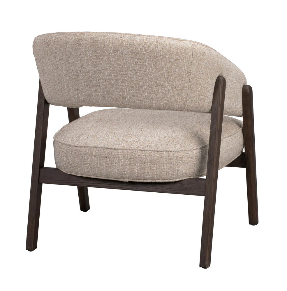 Barnaby loungestol ljusbeige tyg/brun ek - Bild 9