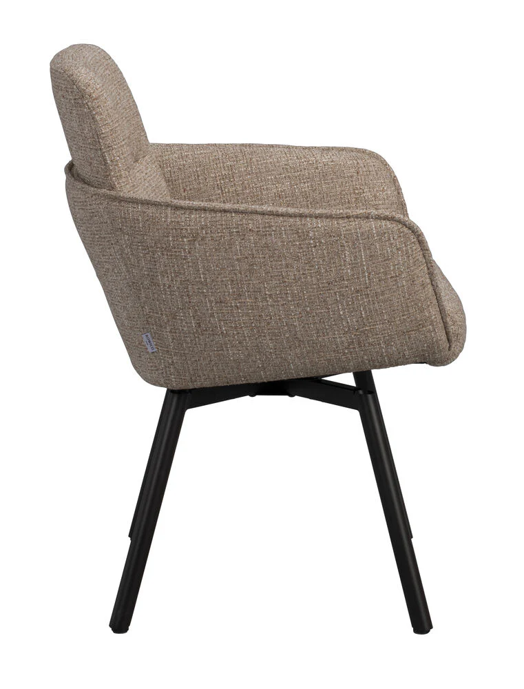 Roswell karmstol mörkbeige tyg/bruna metallben snurr 2-pack - Bild 7