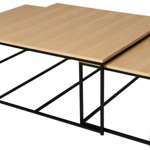 Andora satsbord 2+1 vitpigmenterad/svart