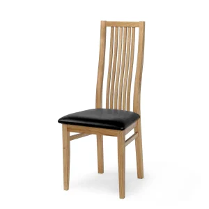 Allegro stol oljad ek sits klädd läder Madras svart 2-pack