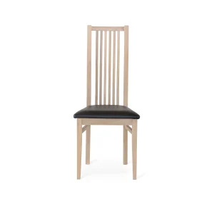 Allegro stol vitoljad ek, sits läder Madras svart 2-pack