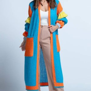 Colored cardigan blå
