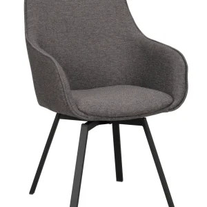 Alison karmstol grått tyg/svarta metallben snurr 2-pack