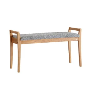 Meja Bänk Fårskinnslook Ljusgrå