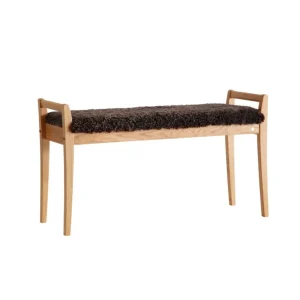 Meja Bänk Fårskinn Brun