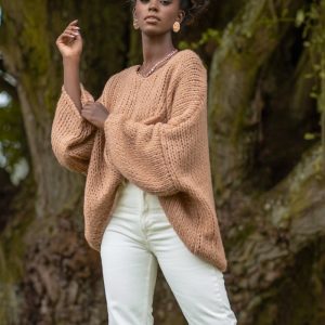 Oversize soft yarn karamell